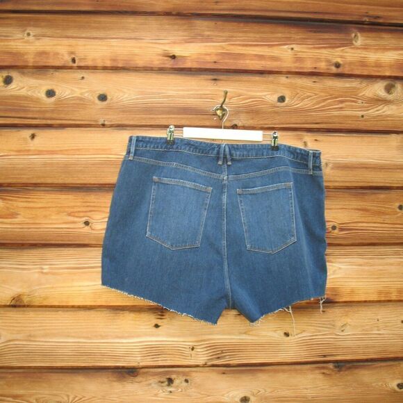 NWT Good American Stretch Plus Size Cut Off High Waist Denim Jean Shorts - Picture 7 of 11